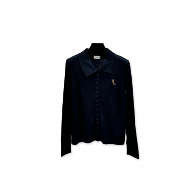YSL STRIPED POLO SHIRT LONG SLEEVE